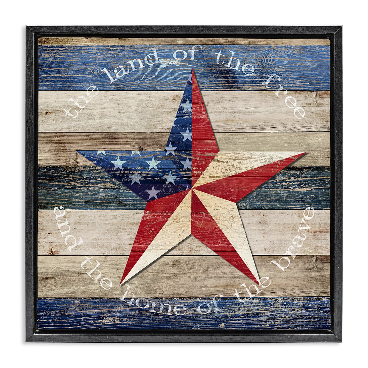 Stupell Industries Patriotic Star & Phrase Floating Frame By Susan Arnot